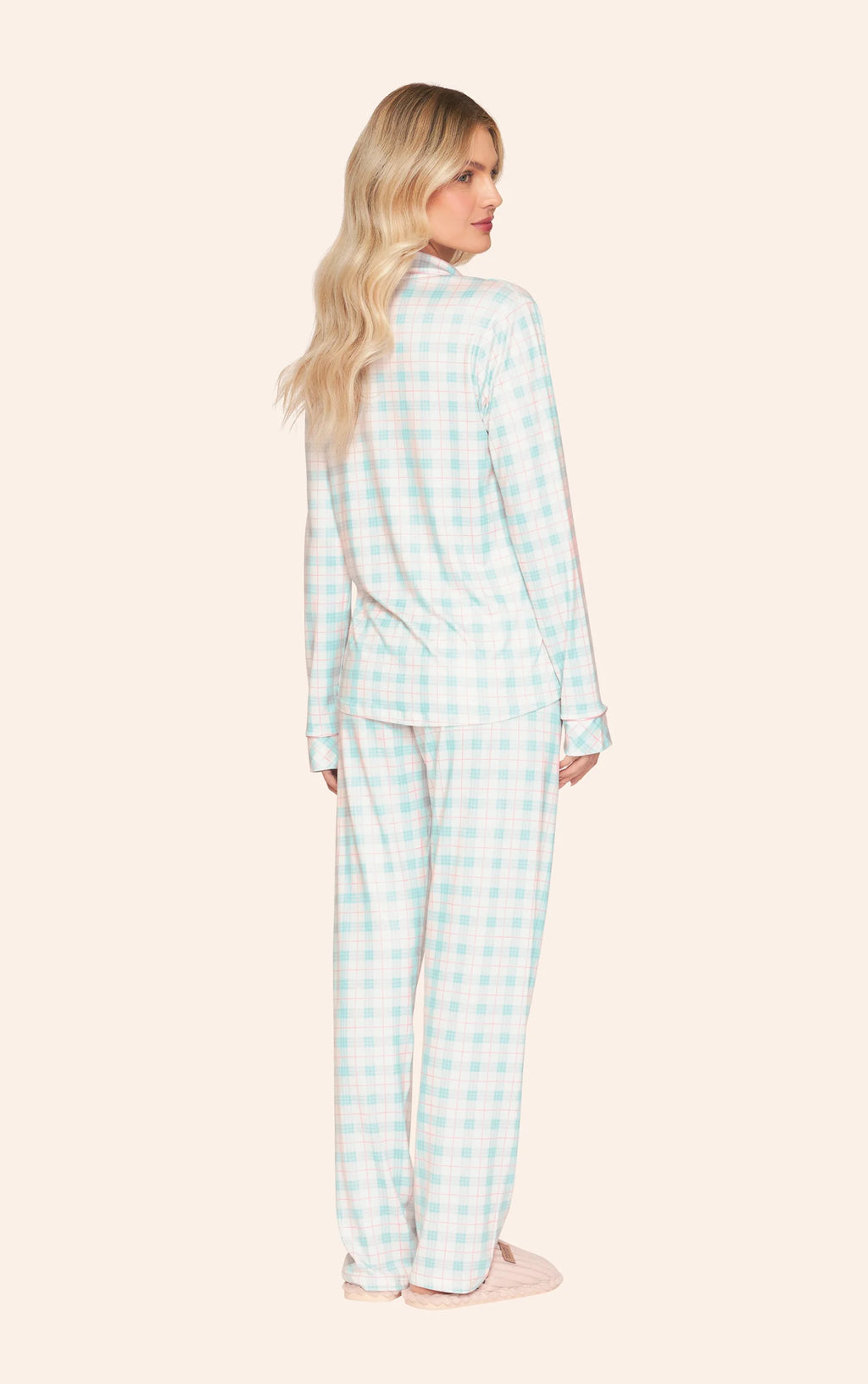 Pijama Aberto Feminino Longo Xadrez Morning Lover