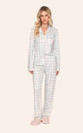 Pijama Aberto Feminino Longo Xadrez Morning Lover