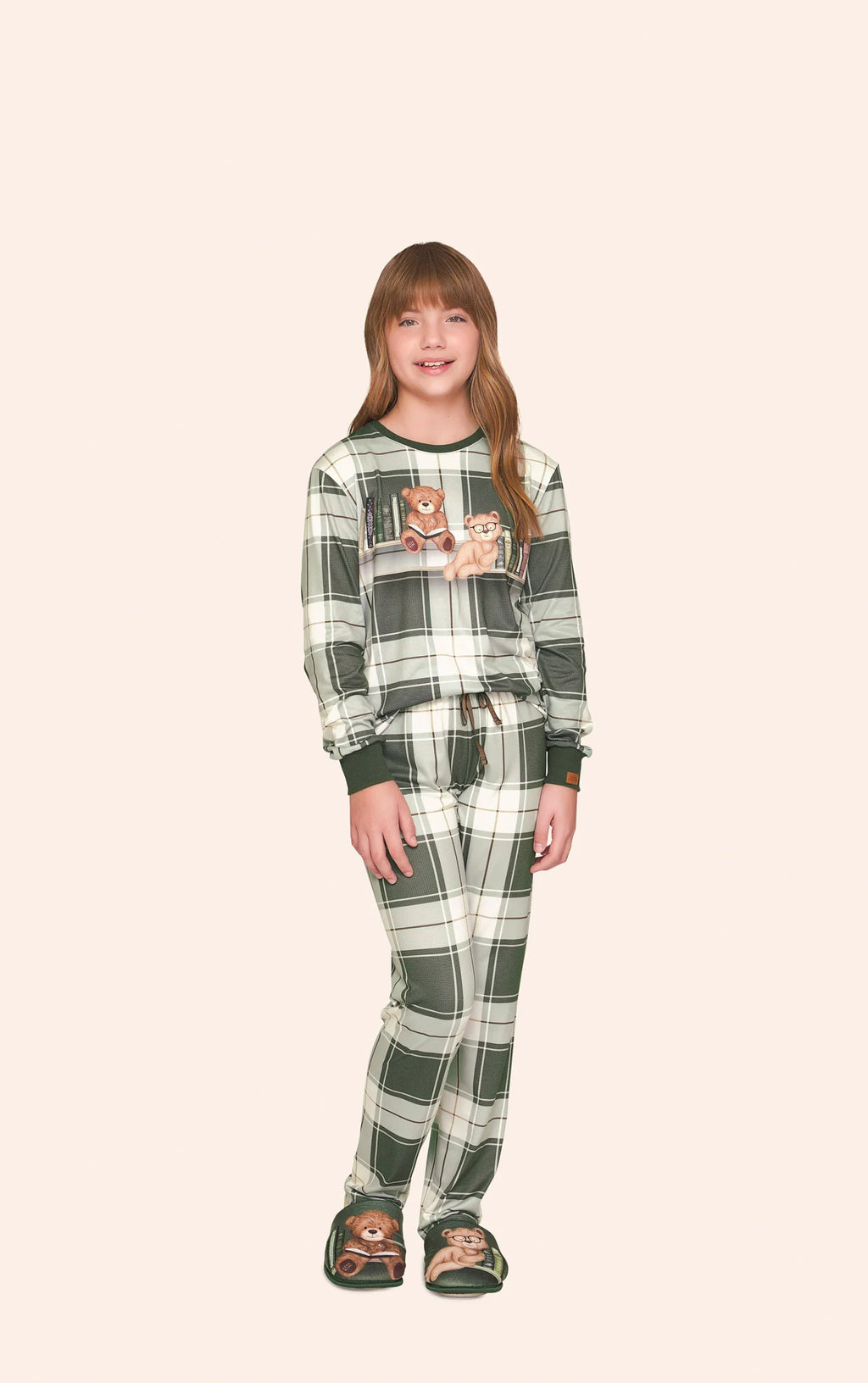 Pijama Comfort Infantil Feminino Xadrez BB Moment