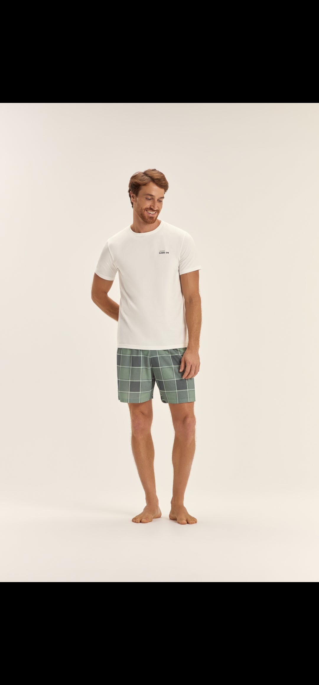 Pijama masculino manga curta com bermuda