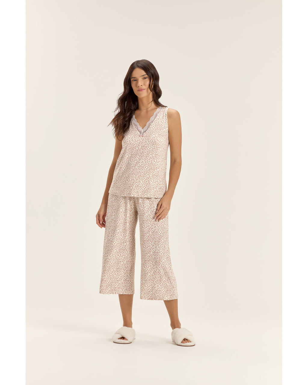 Pijama Cor Com Amor  Feminino Regata C/ Calça  Midi