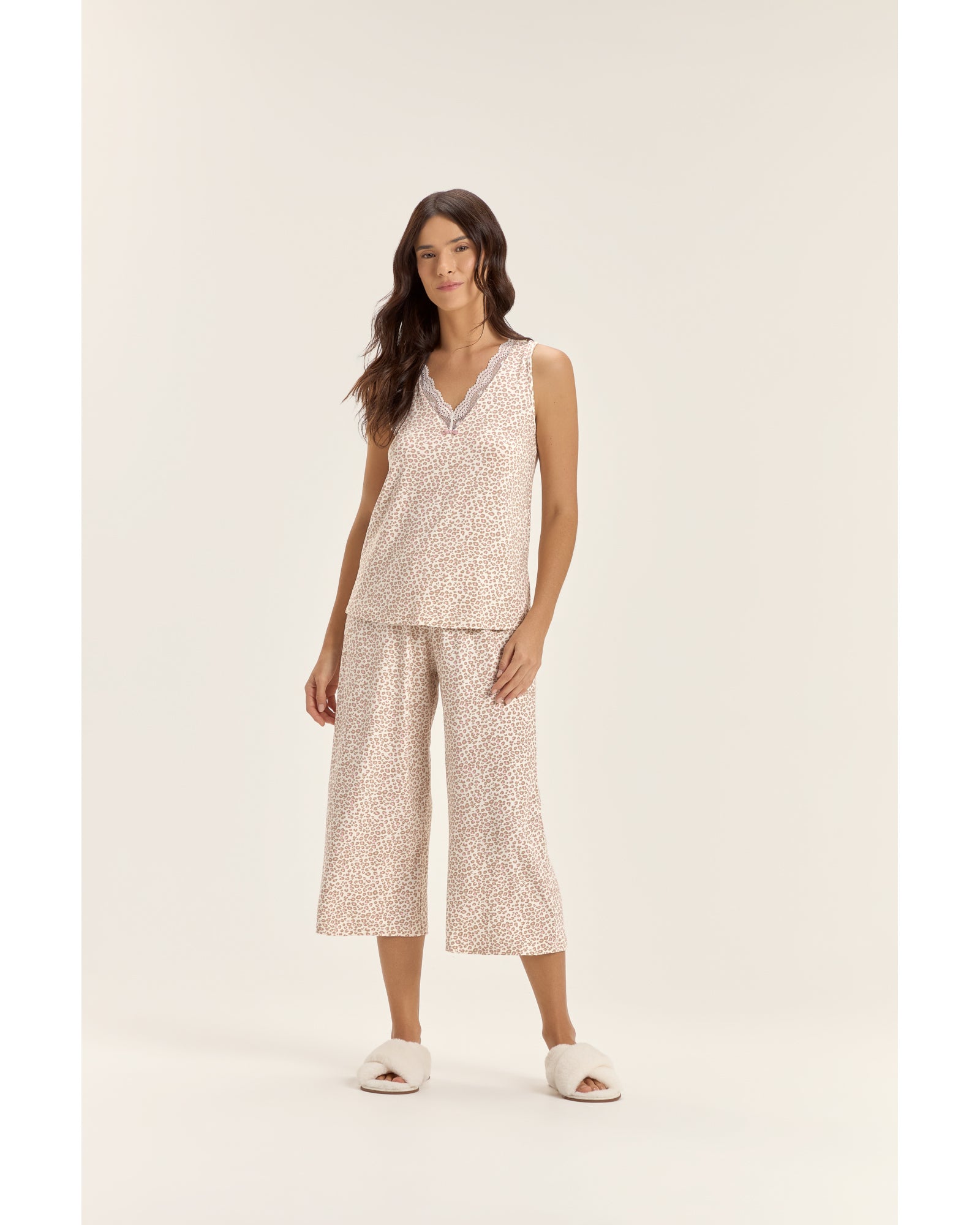 Pijama Cor Com Amor  Feminino Regata C/ Calça  Midi