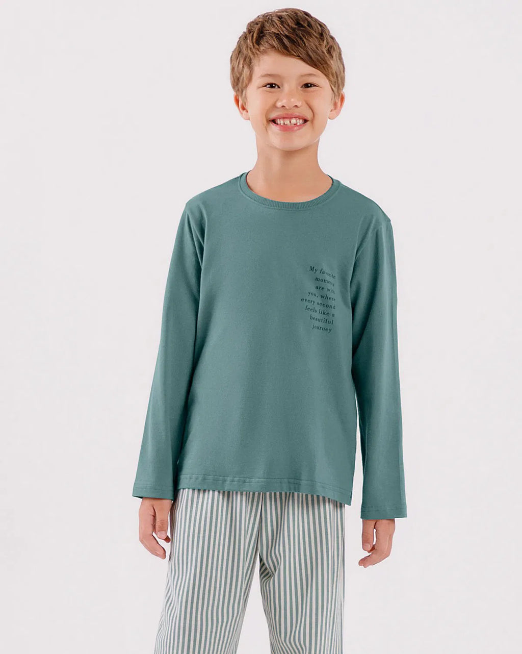 Pijama Infantil Masculino Manga Longa com Calça