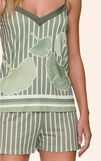 Short Doll Feminino Regata com Alça Regulável e Short Flora