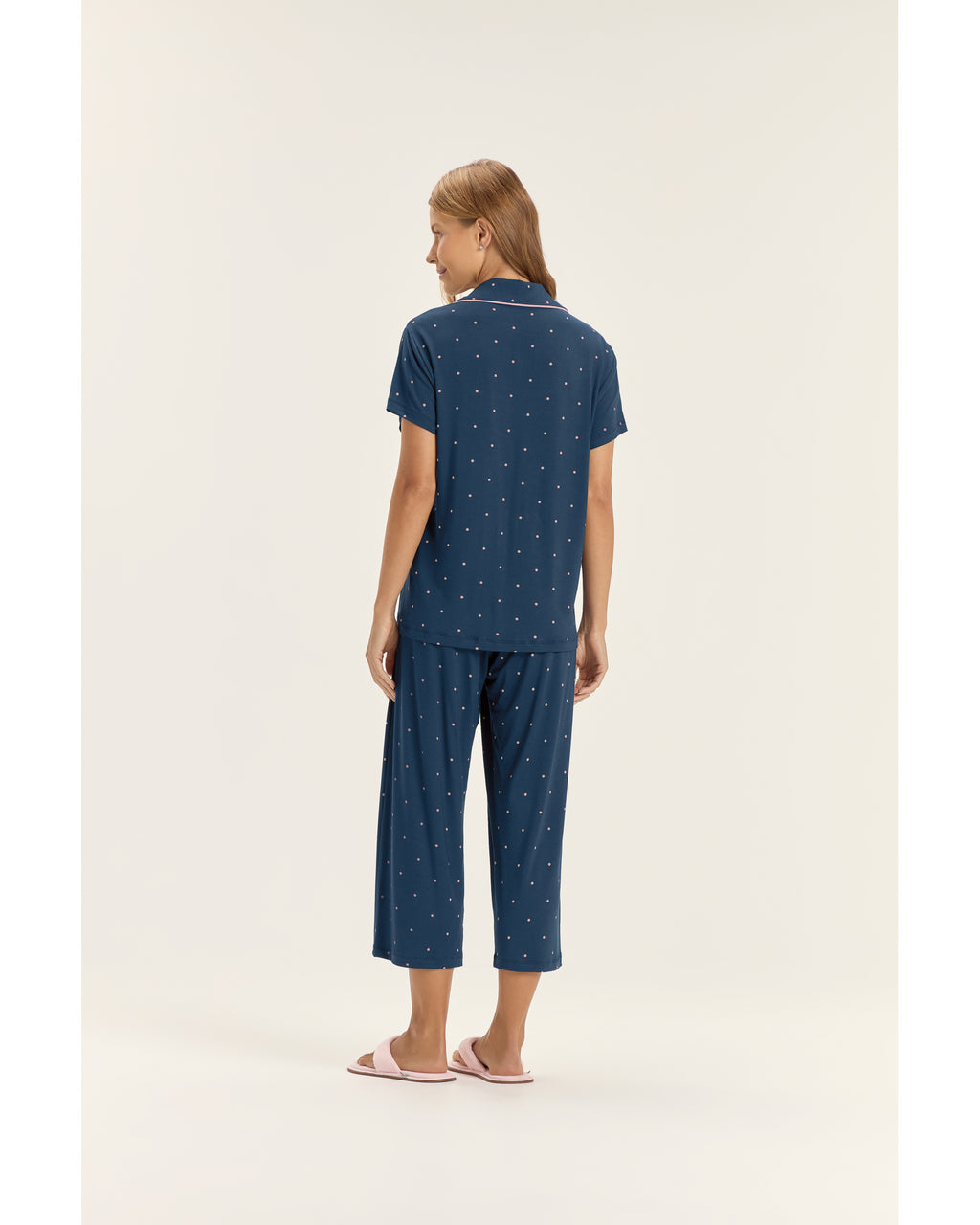 Pijama Feminino Cor Com Amor Mga Cta Americano C/ Calça Midi