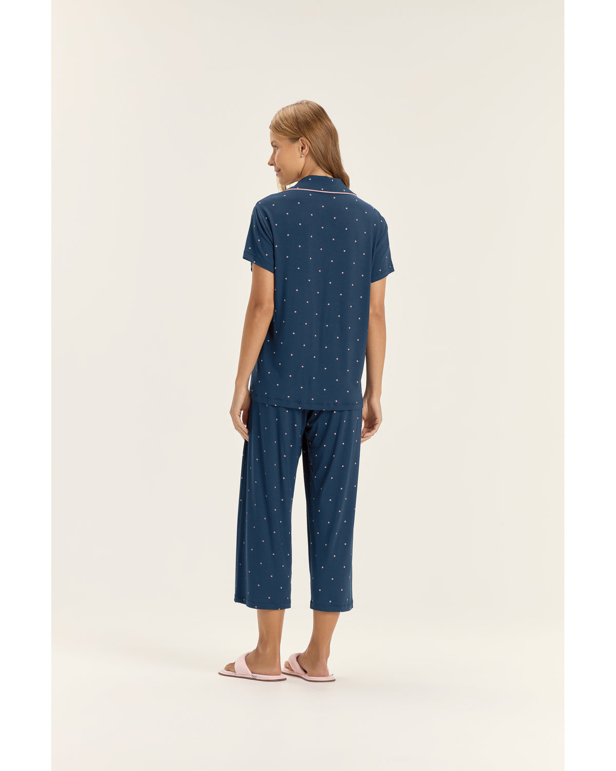 Pijama Feminino Cor Com Amor Mga Cta Americano C/ Calça Midi
