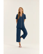 Pijama Feminino Cor Com Amor Mga Cta Americano C/ Calça Midi