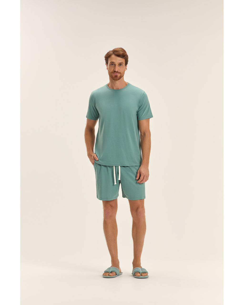 Pijama Masculino Cor Com Amor Mag Cta C/ Bermuda