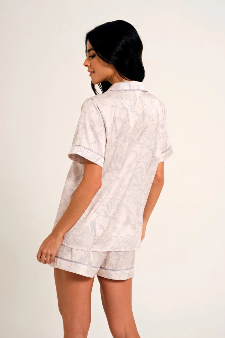 Classic Curto Pijammá Cetim Beija -Flor