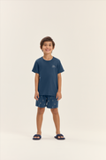 Pijama masculino infantil manga curta com bermuda