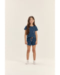 Pijama feminino infantil manga curta com shorts