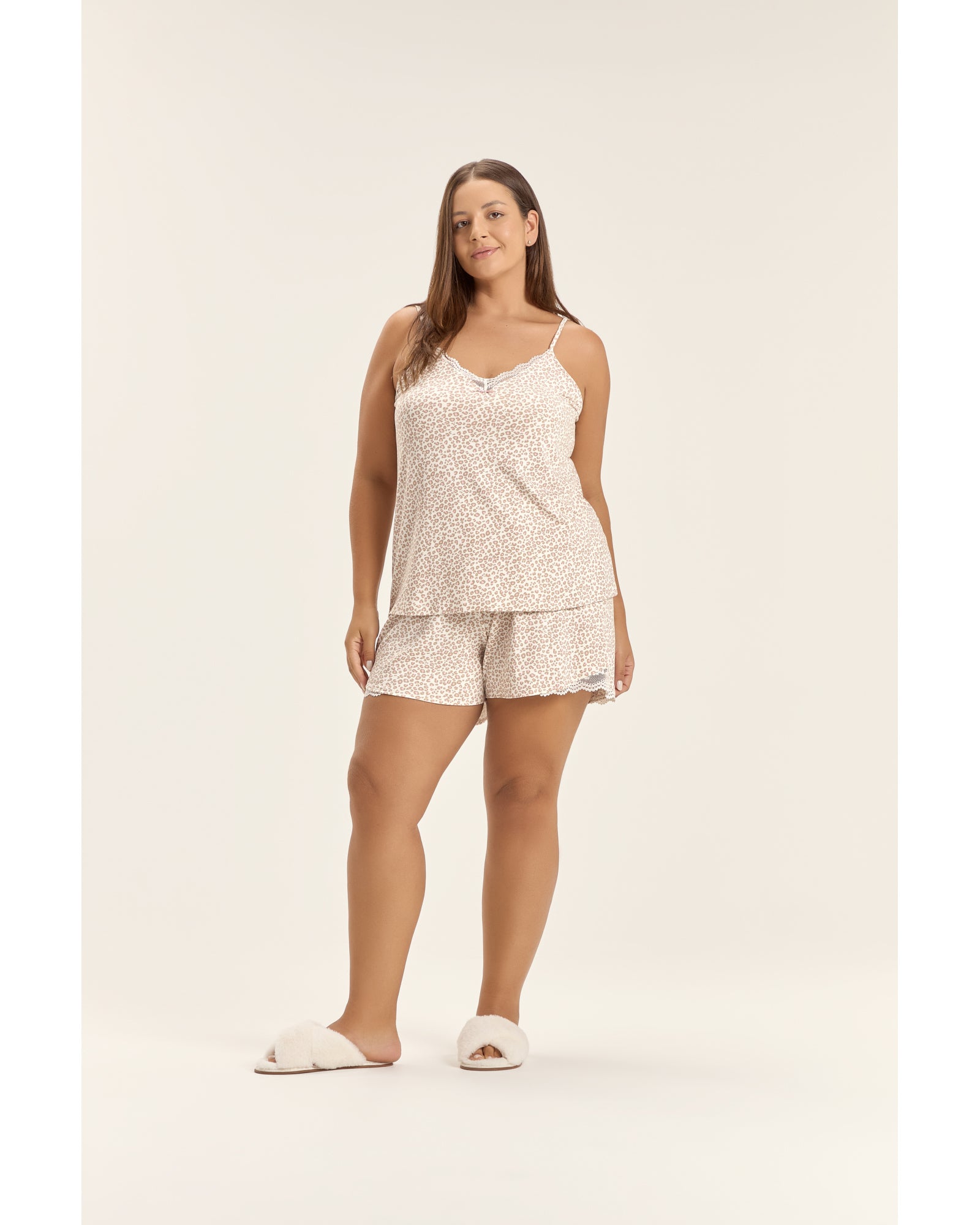 Pijama Cor Com Amor  Feminino Alça C/ Shorts Plus Size  G1