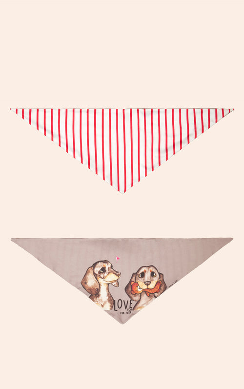 Bandana Pet Lua Lua Dupla Face Fur-Ever Love