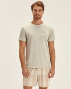 Pijama Masculino Cor Com Amor Manga Curta Com Bermuda