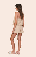 Short Doll Feminino com Alça Regulável, Bordados Florais e Shorts Touch Of Grace