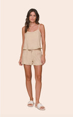 Short Doll Feminino com Alça Regulável, Bordados Florais e Shorts Touch Of Grace