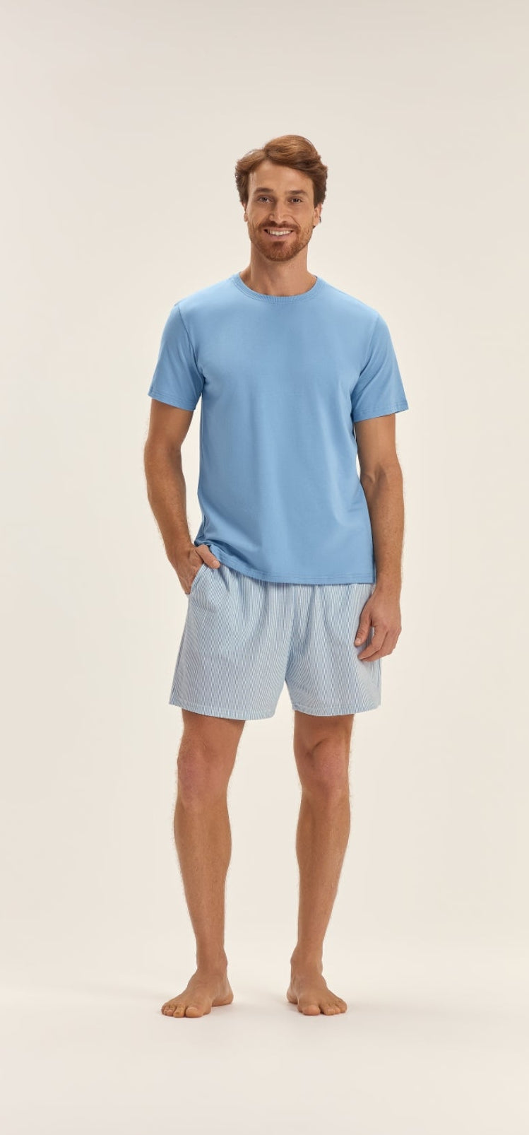 Pijama masculino manga curta com bermuda