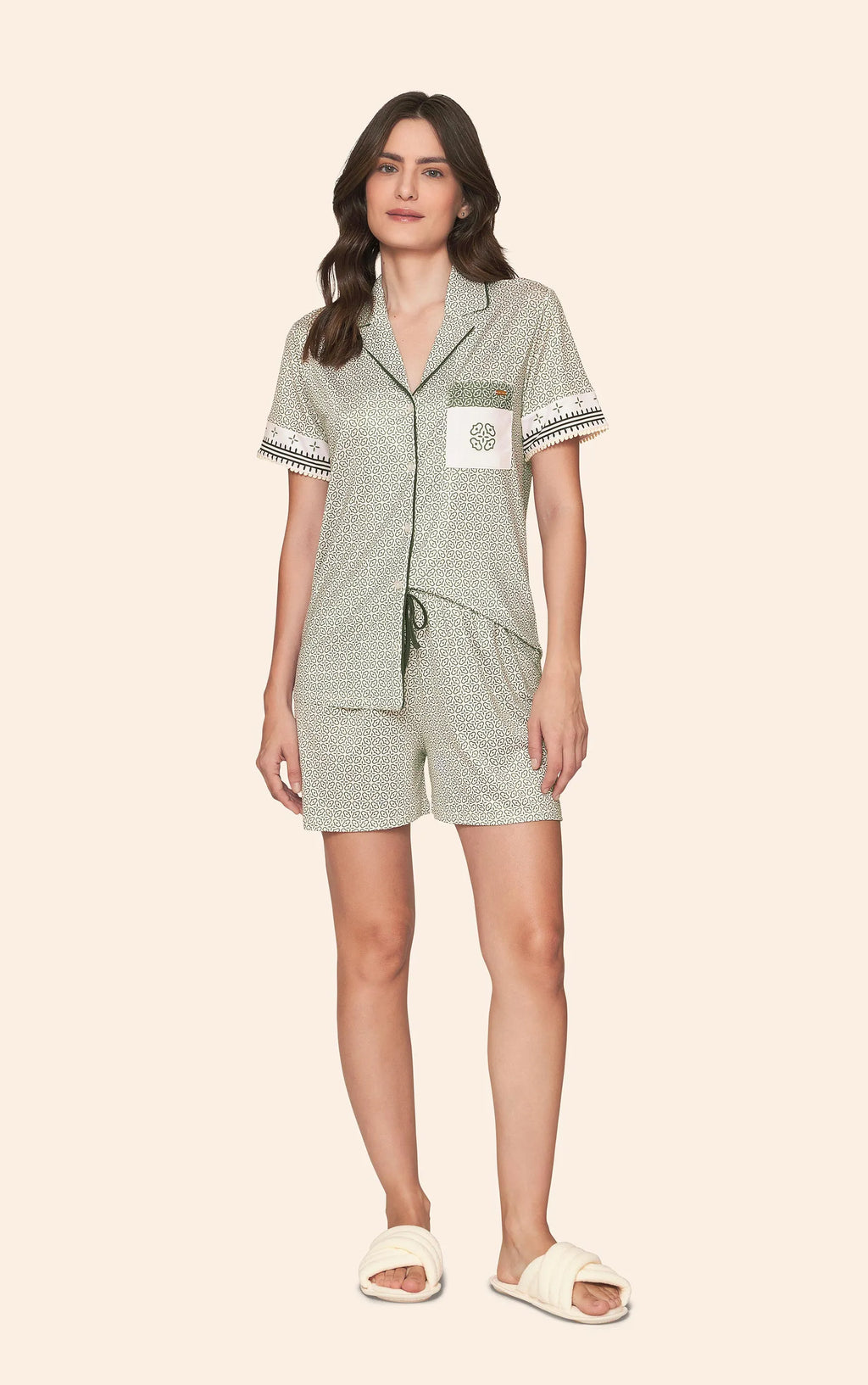 Pijama Lua Lua Feminino Aberto Short Minimalista - M