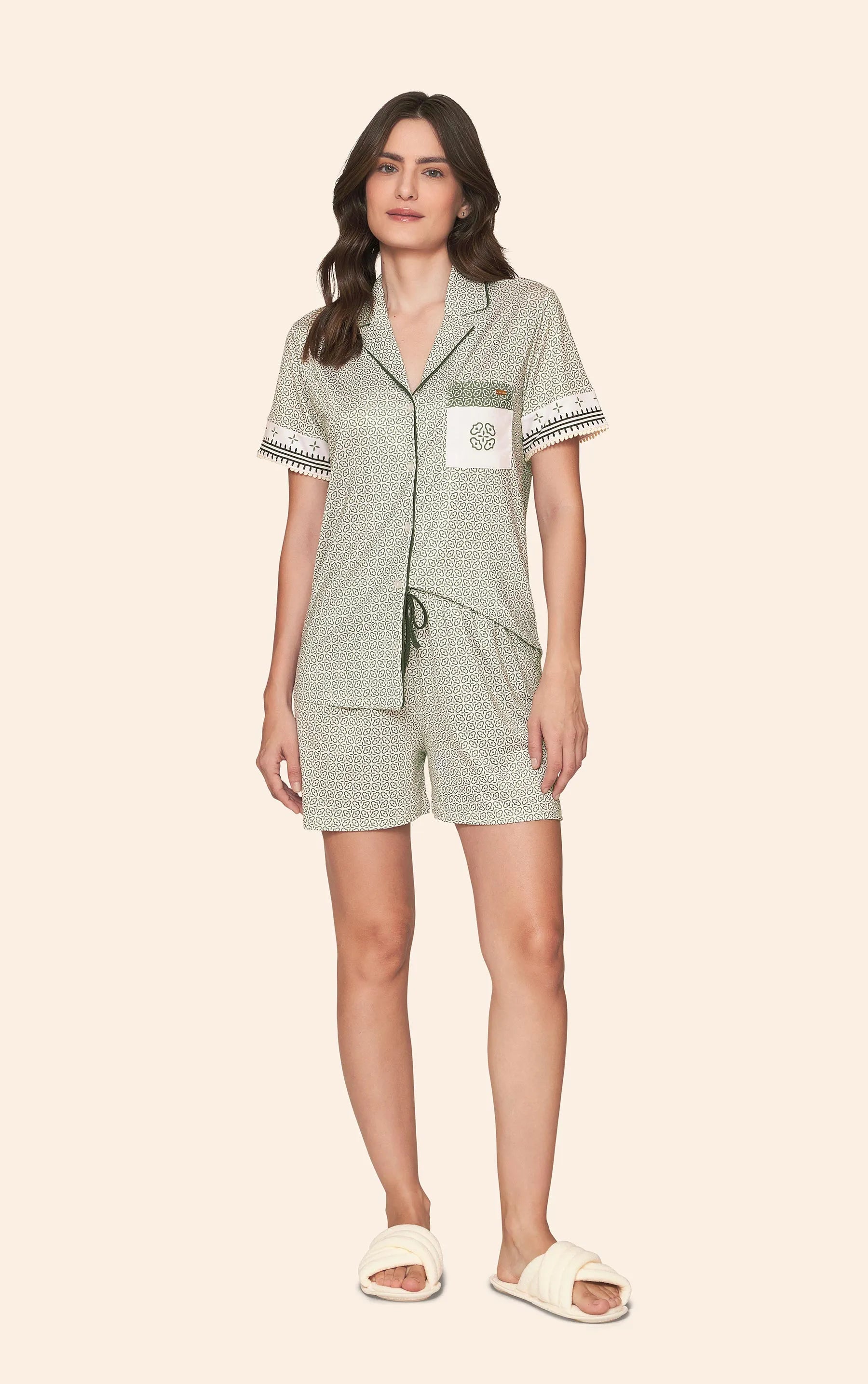 Pijama Lua Lua Feminino Aberto Short Minimalista - M