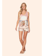 Pijama Lua Lua Feminino Regata  Short Yoga Bears