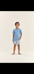 Pijama masculino infantil manga curta com bermuda