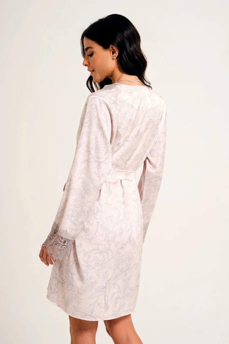 Robe Curto Cetim Pijammá Beija - Flor