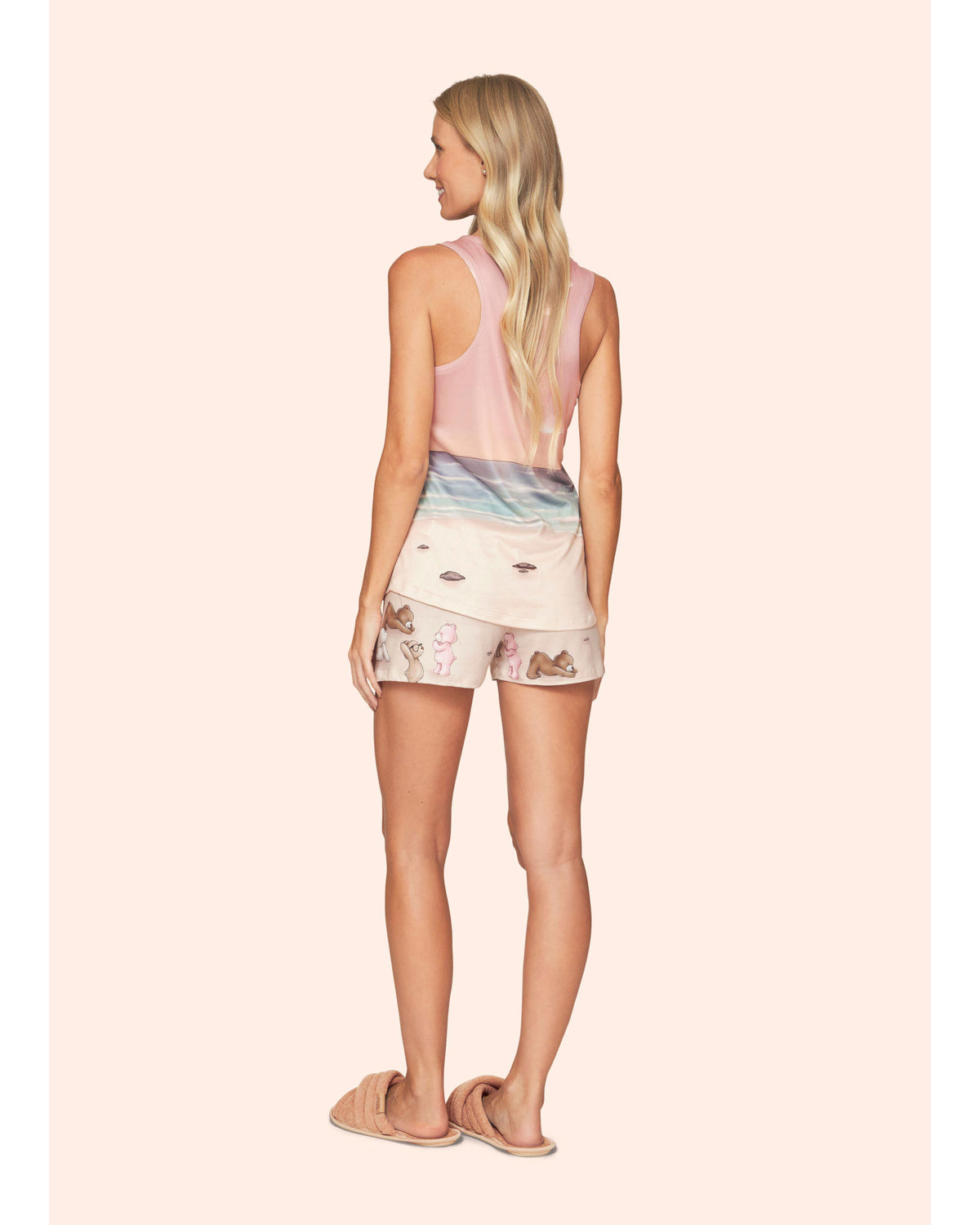 Pijama Lua Lua Feminino Regata  Short Yoga Bears