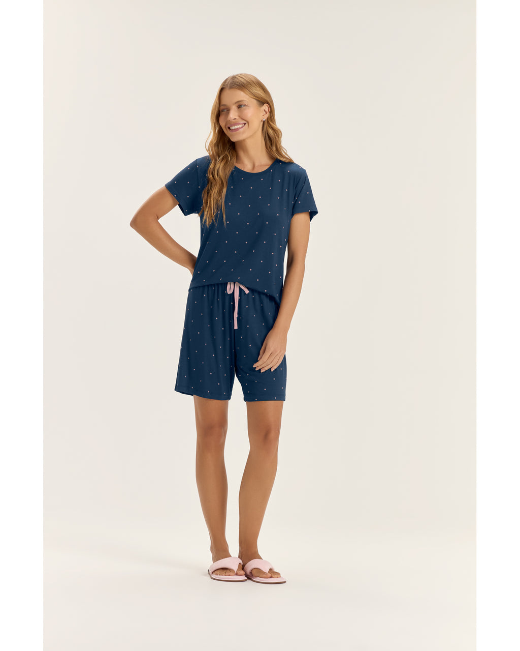 Pijama Feminino Cor Com Amor Mga Cta C/ Bermuda