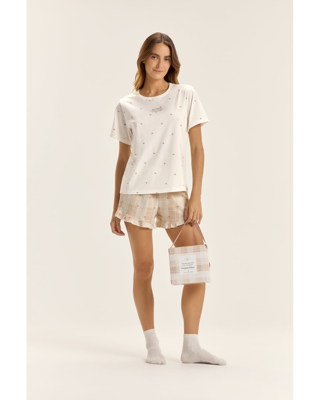 Pijama Feminino Cor Com Amor Mga Curta C/ Shorts