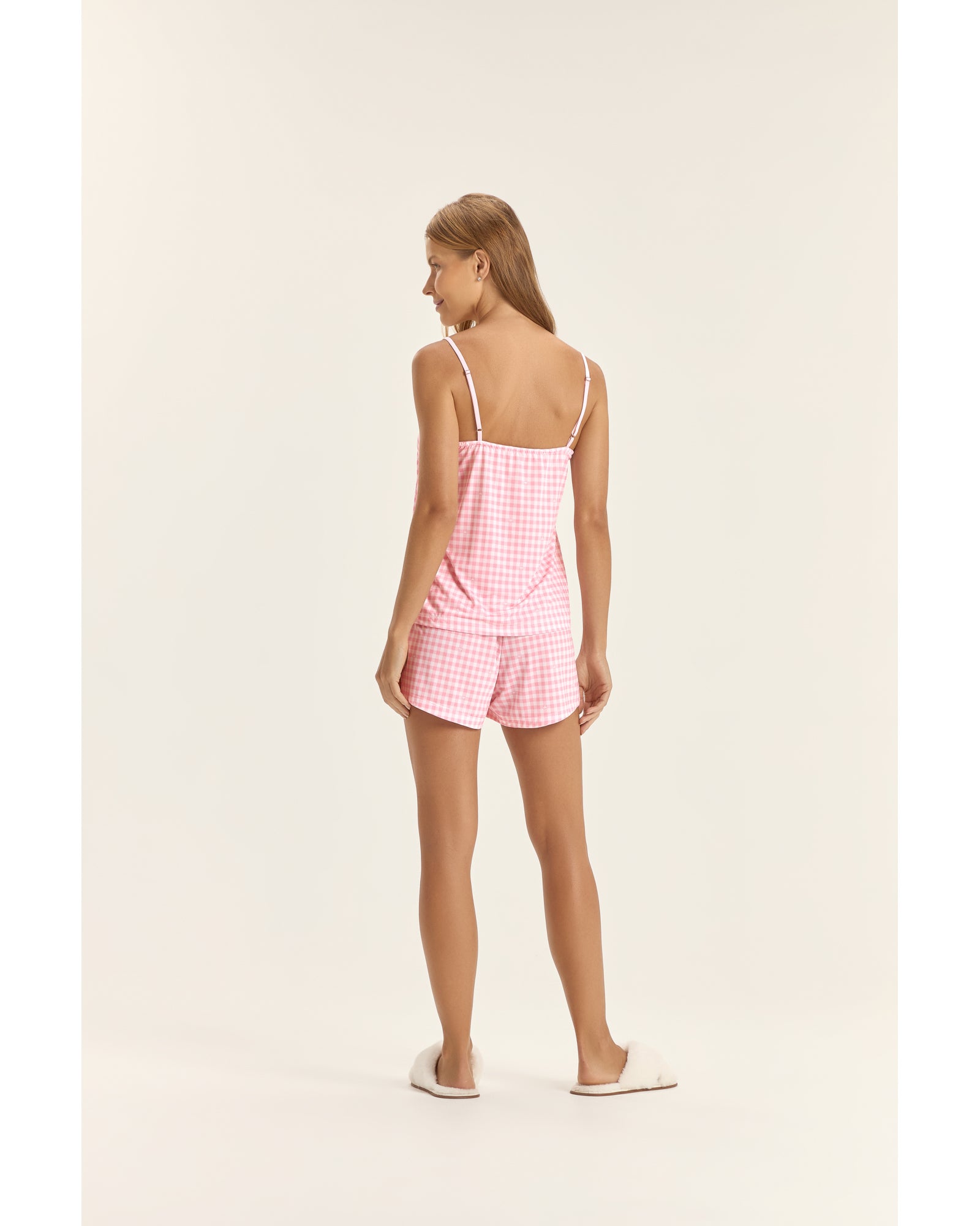 Pijama Feminino Cor Com Amor Alça Com Shorts