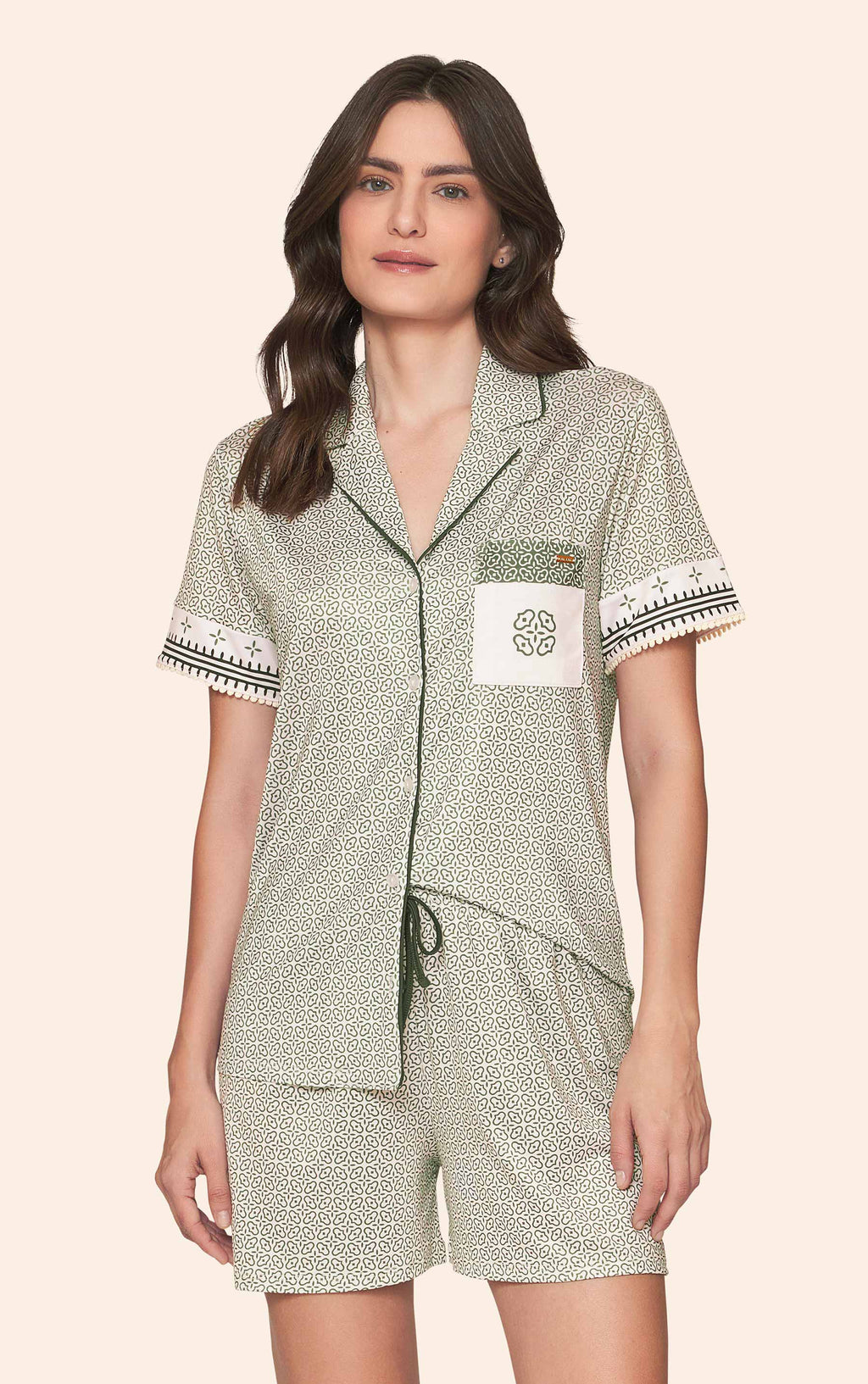 Pijama Lua Lua Feminino Aberto Short Minimalista - M