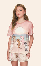 Pijama Lua Lua  Curto Infantil Yoga Bears