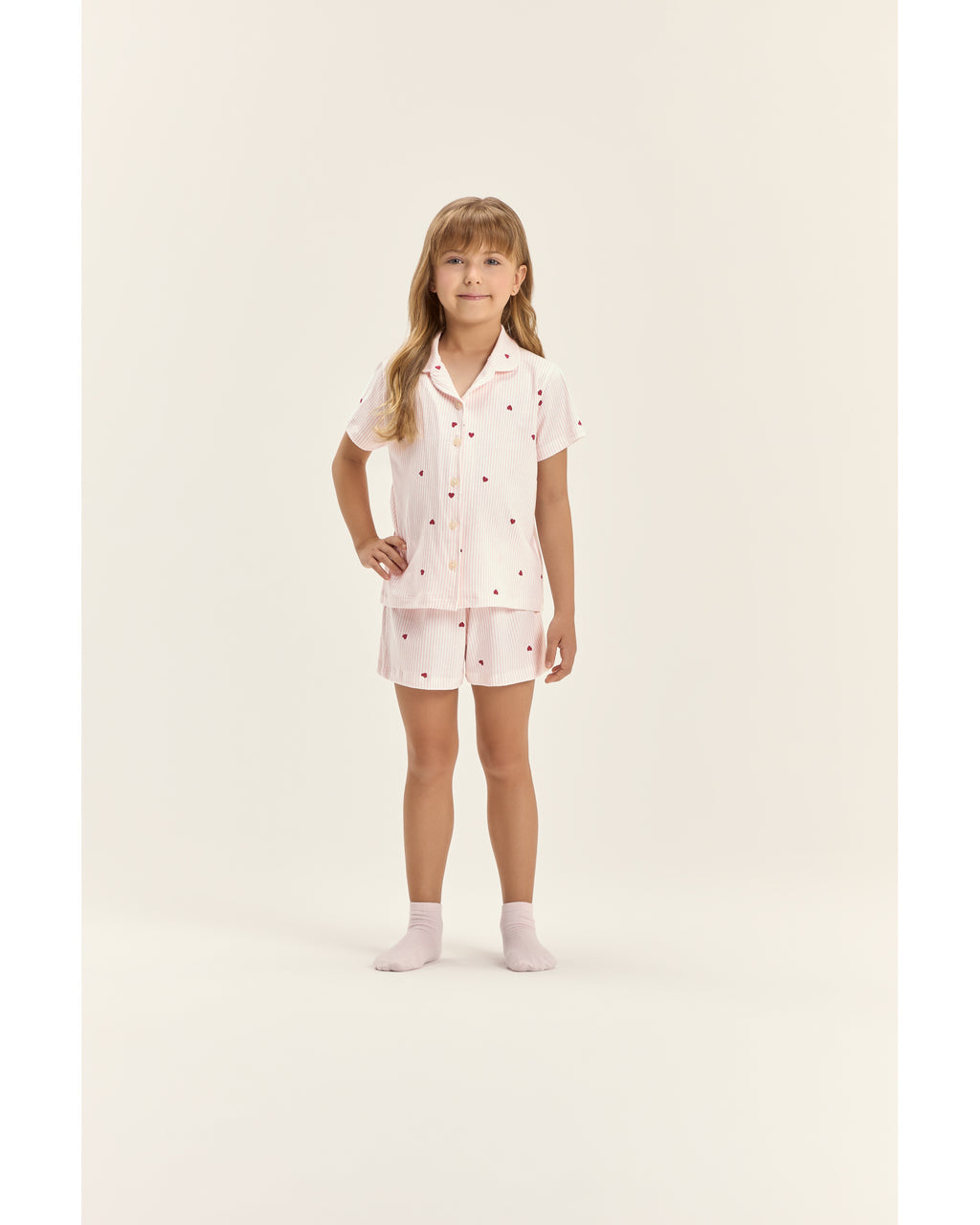 Pijama Cor Com Amor Infantil Mga Cta Americano C/ Shorts