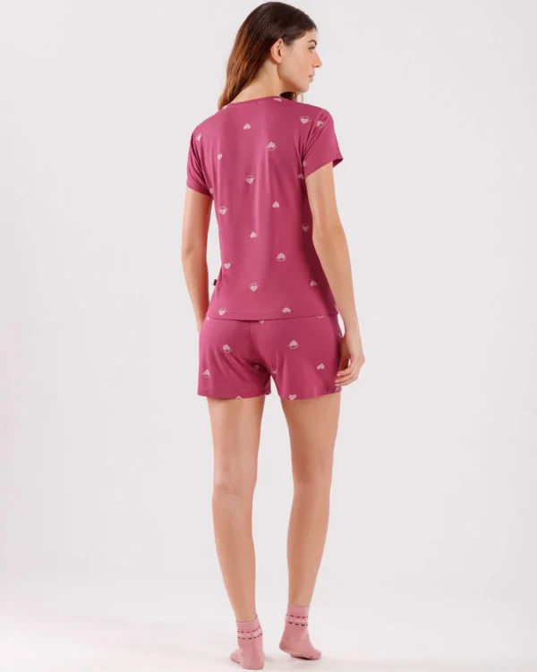 pijama feminino manga curta com shorts