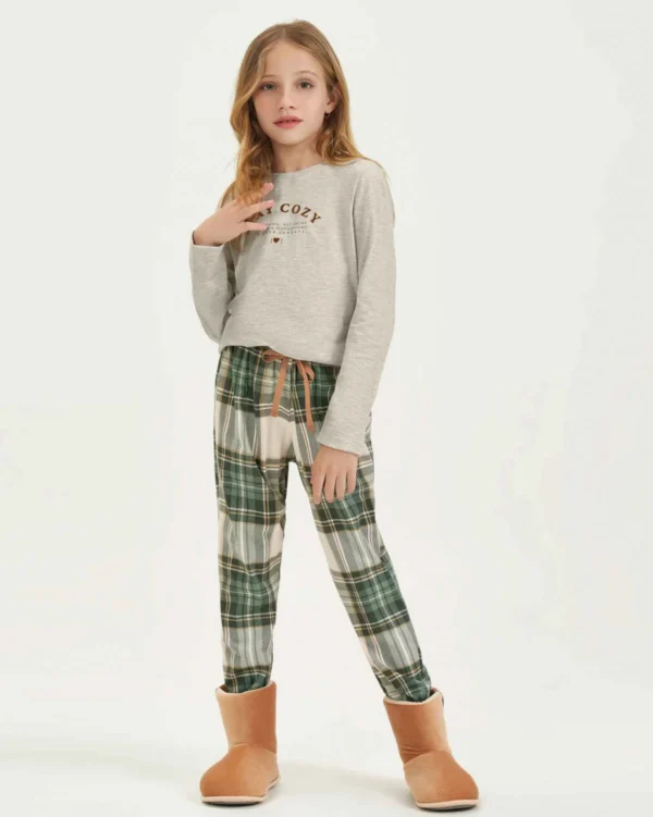 pijama manga longa infantil feminino