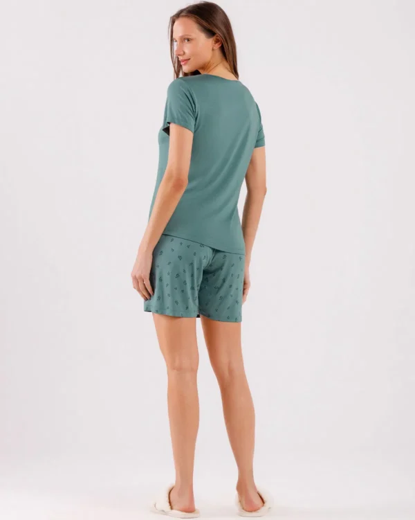 pijama feminino manga curta com bermuda