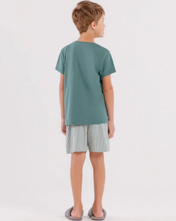 pijama infantil masculino manga curta com bermuda