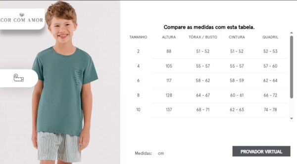 pijama infantil masculino manga curta com bermuda