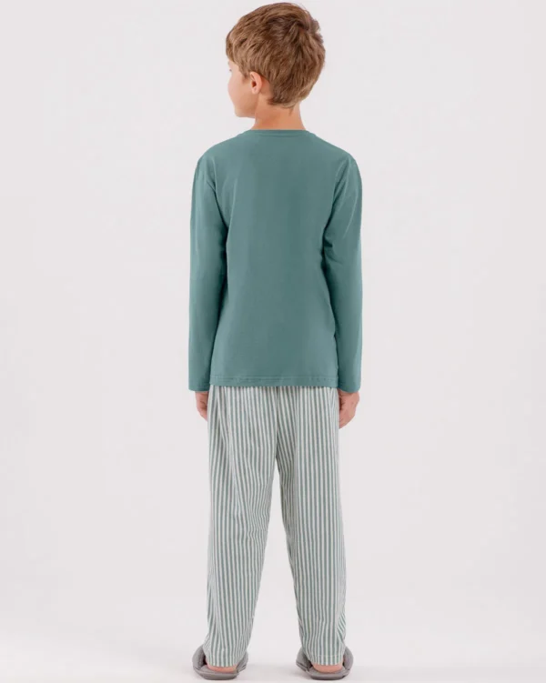 pijama infantil masculino manga longa com calça