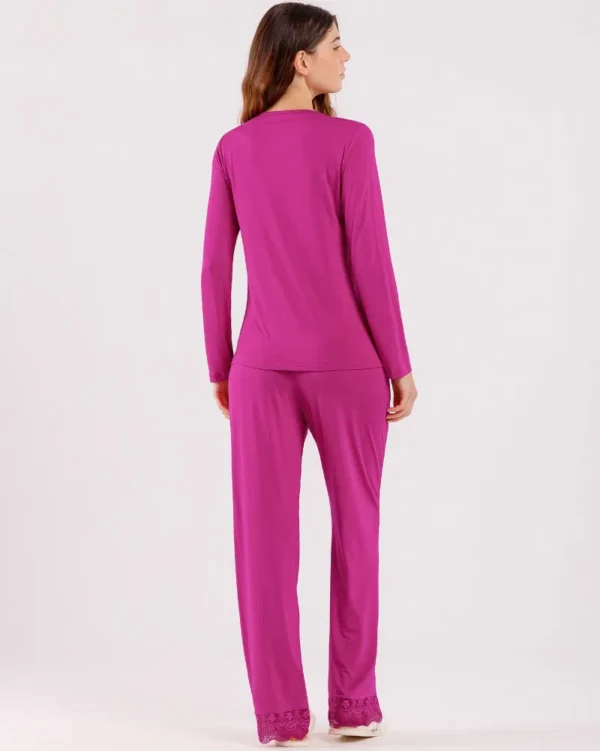 pijama feminino manga longa com calça