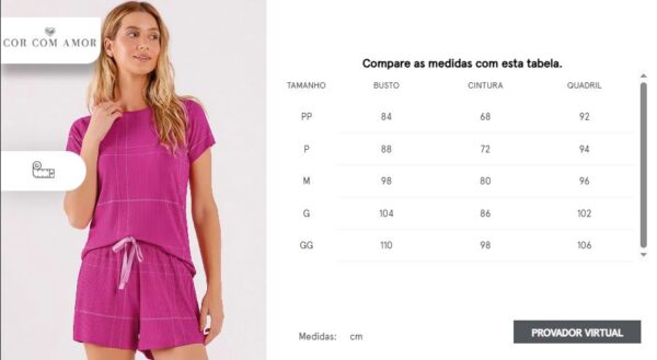 pijama feminino manga curta com shorts