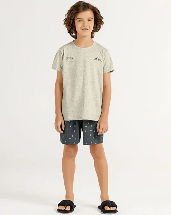 pijama manga curta infantil masculino