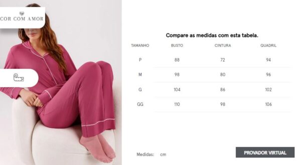 pijama feminino manga longa americano com calça