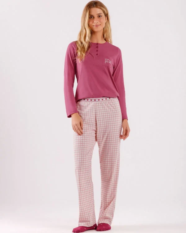 pijama feminino manga longa com calça