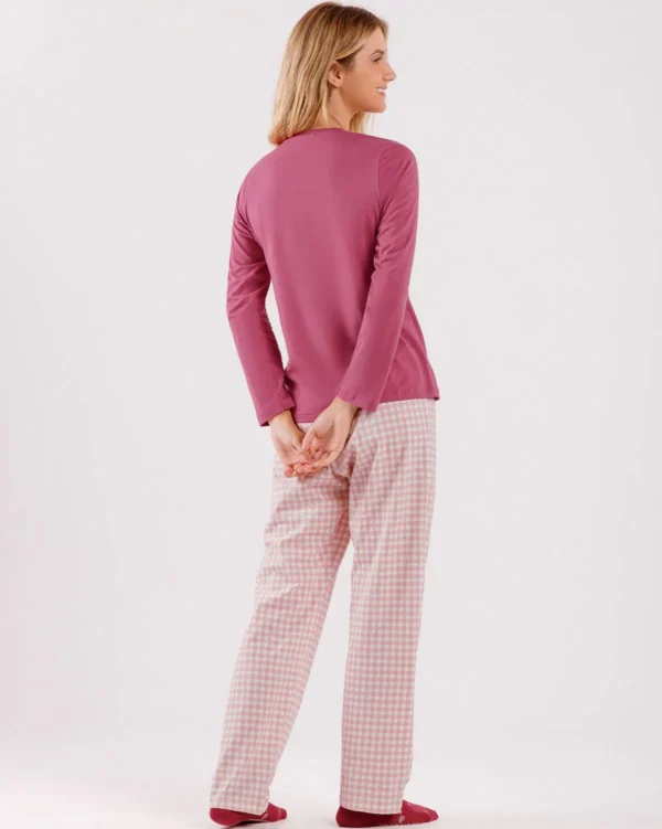 pijama feminino manga longa com calça
