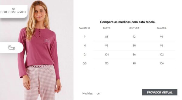 pijama feminino manga longa com calça