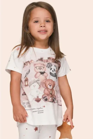 Pijama Baby Girl Camiseta e Calça Legging A Hidden Place