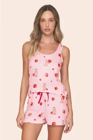 Pijama Feminino All Print Regata e Short Nina Always In Love