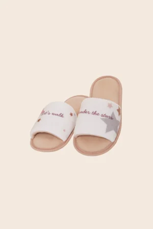 Pantufa Chinelo Slider Infantil Peluciado com Bordado A Hidden Place
