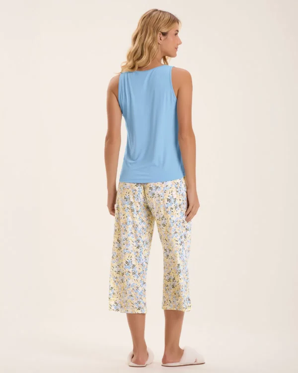 Pijama Feminino Regata Com Calça Pantacourt - Imagem 3
